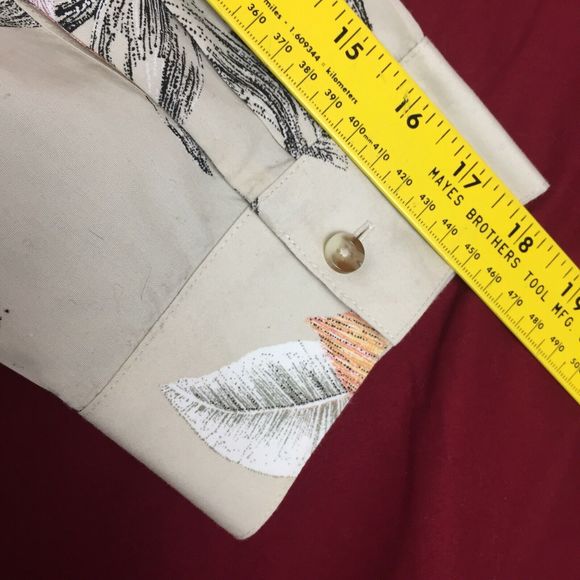 CHICO'S Women Mid Sleeve Beige Floral Button Up Collar Button Pocket Shirt 4/6 - Picture 11 of 12